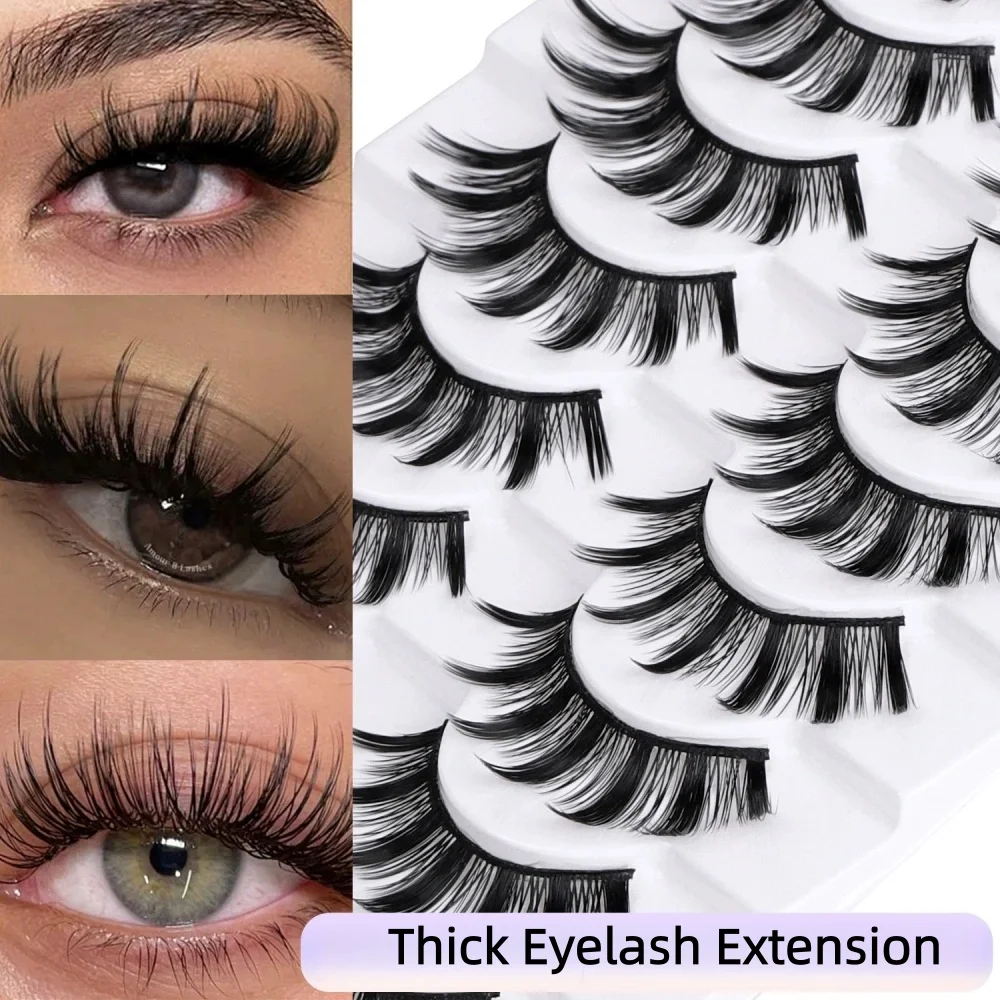 GIOIO 10 pares de cílios postiços grossos, vários estilos de produtos de maquiagem fofos e naturais adequados para mulheres e meninas