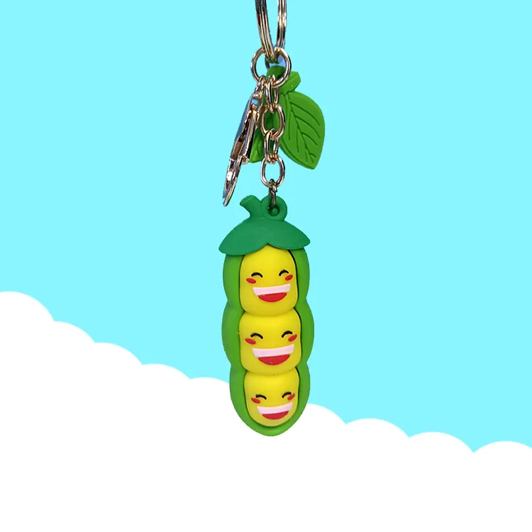 keychain with peas in a Pod Charm, Pastel Pink and Green Phone Charm, Keychain ，Mobile phone pendant, game charm