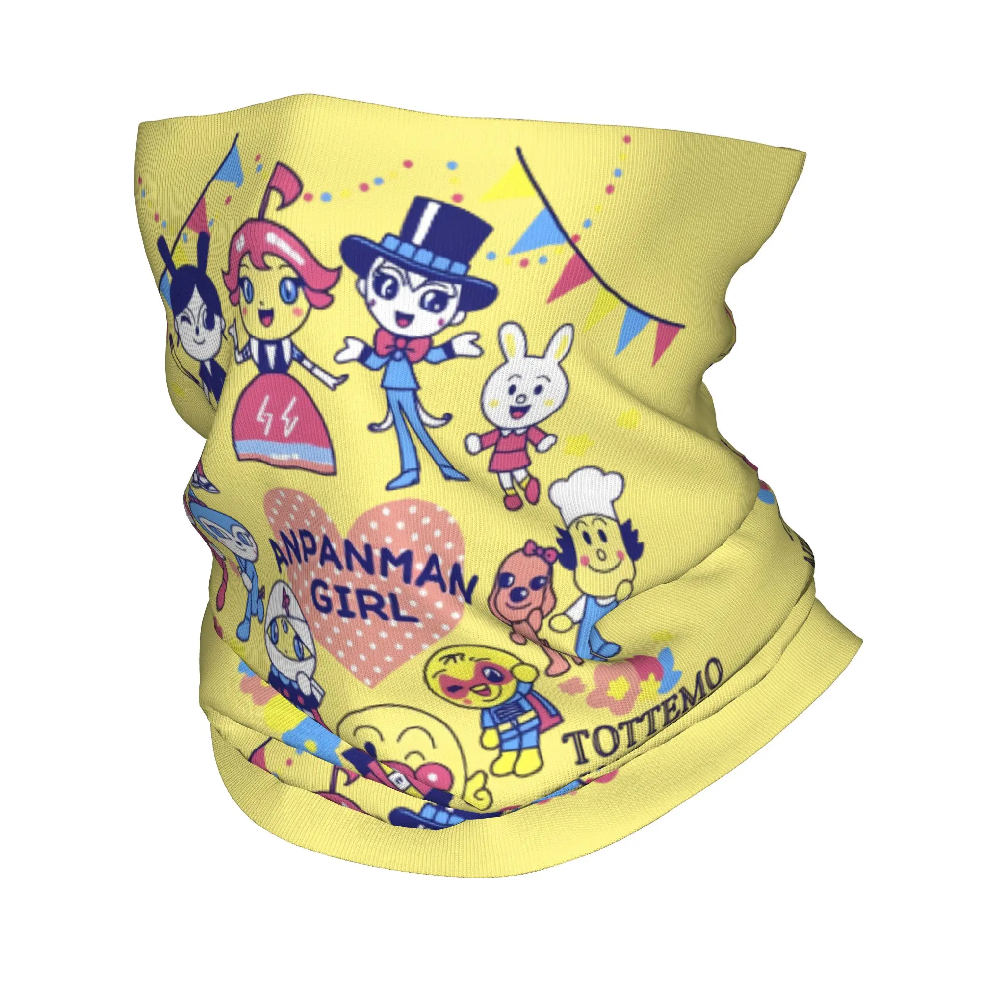 Cartoon Anpanman  Bandana Neck Gaiter for Ski Camping Men Women Wrap Scarf Anime Superhero  Balaclava Warmer