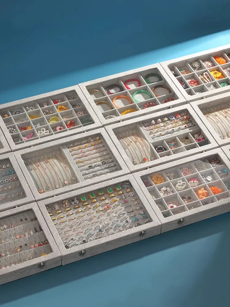 

Luxury Jewelry Storage Box Organizer for Earrings Rings Necklaces Bracelets Pendants - Elegant Case to Store And Protect Your Va