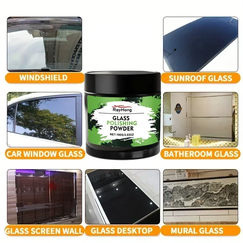 Restore Glass Clarity and Luster, Reduce Driving Hazards - Car Glass Polishing Powder - Detail Polishing, Suitable for Windows