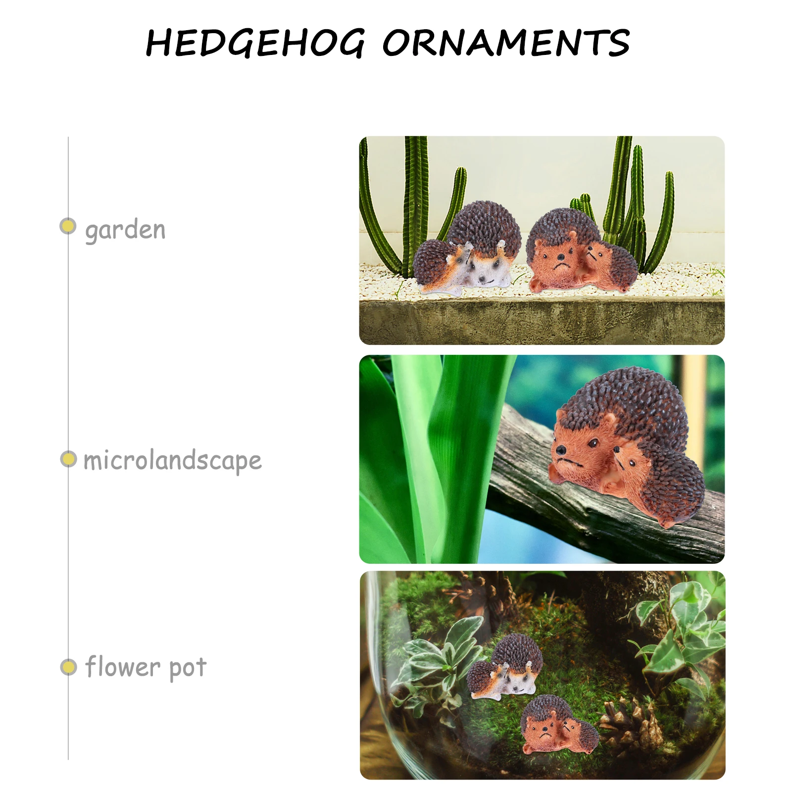 

Resin Mother Son Hedgehog Ornaments Vivid Garden Decoration Mini Landscape Crafts Simulation Hedgehog Figurines Wild Model