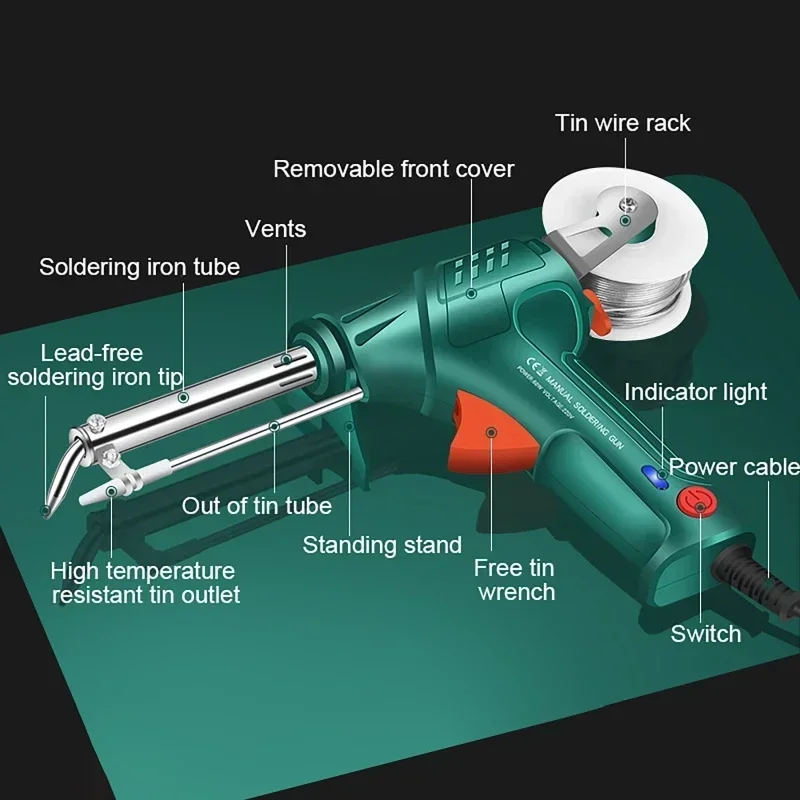 60W Saldatore Elettrico Pistola Tenuto In Mano Riscaldamento Interno Saldatore Automatico Invia Pistola di Stagno Saldatura Strumento di Riparazione