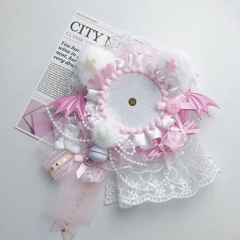 NEW Pearl Ribbon Cosplay Ita Bags Plush Ears Protection Flower Pin Holder Badge Base Accessoriesray Itabag Decor Gift Ornament