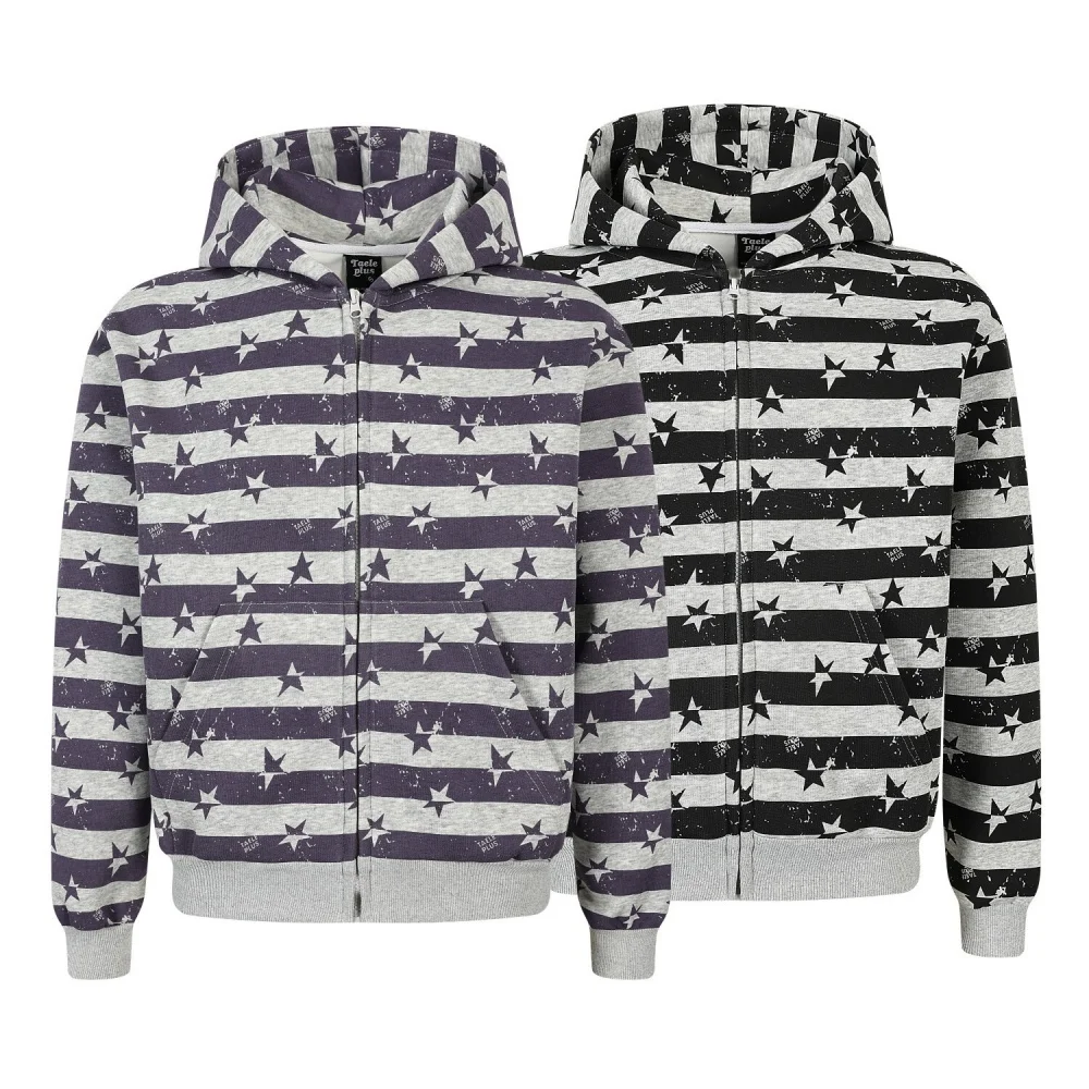 Women's Hoodie All-Over Star Pattern Long Sleeve Hooded Zip-up Woman Sweatshirts Causal Streetwear Couple Matching Hoodies Woman