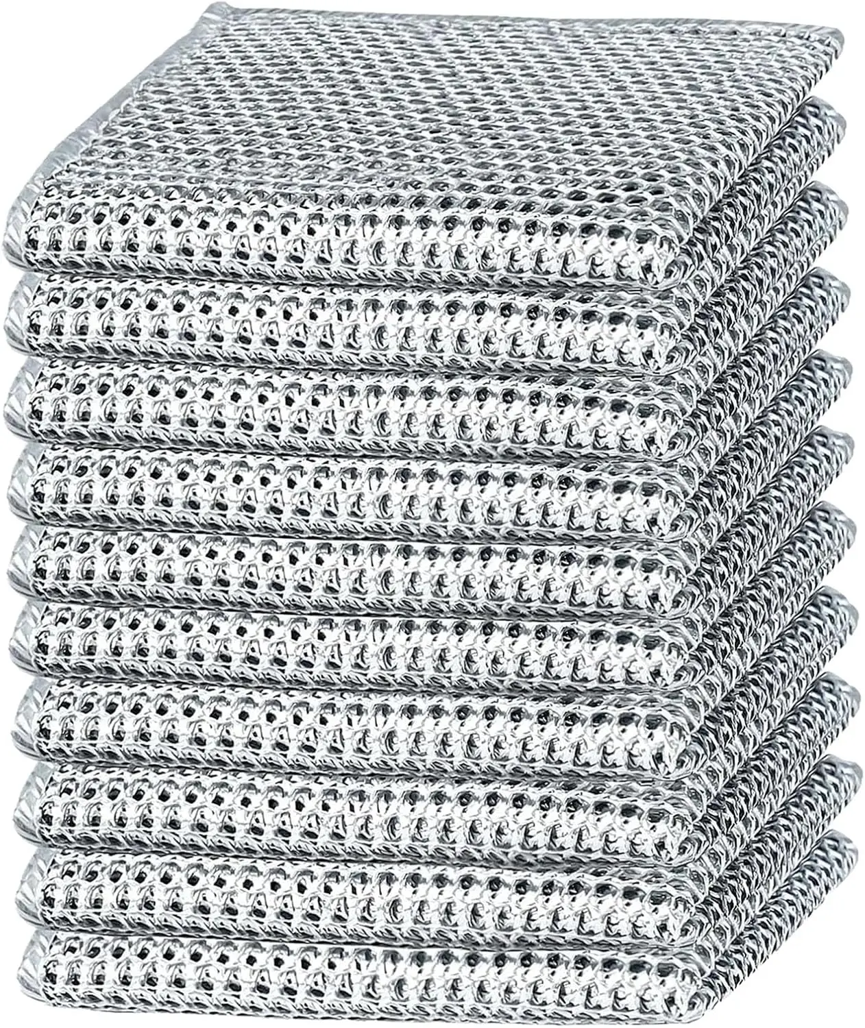 Doppelseitiger Edelstahl-Scheuerschwamm, Draht-Spültuch, 20x20cm, Metallisches Draht-Reinigungstuch für die Küche