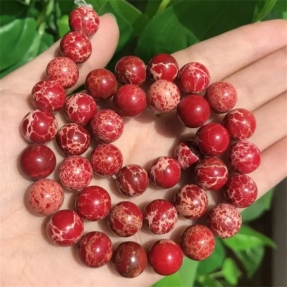 Natural Stone Red Imperial Jasper Beads Round Loose Beads DIY Jewelry Accessories For Necklace/Bracelet