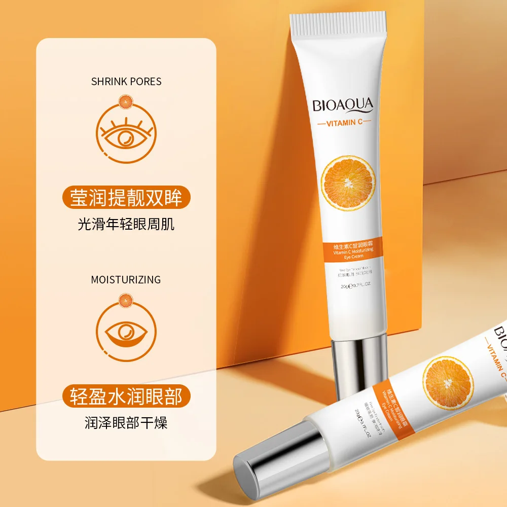 Bioaqua vitamina c xi embelezar cuidados com os olhos húmido belo olho cuidados com os olhos zhou nen creme para os olhos