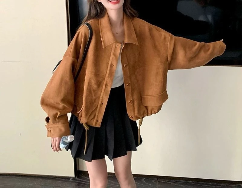

Brown Velvet Short Coat for Women, 2025 Autumn New Style, Avant-garde Style, Fashionable Jacket for Short People