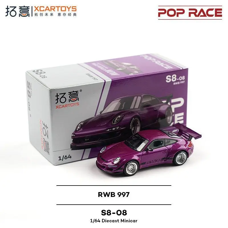 POP RACE 1:64 Porsche Coupe RWB997 Alloy Die Casting Simulation Miniature Model Singer DLs Turbo