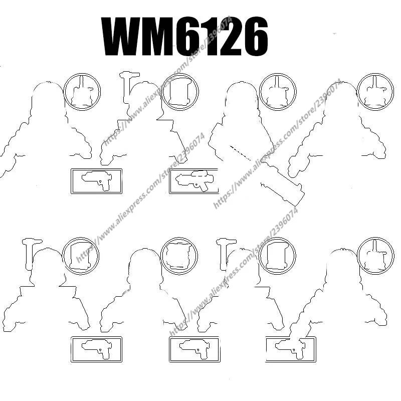 WM6126 Action Figures Accessori cinematografici Building Blocks Giocattoli dei mattoni WM2243 WM2244 WM2245 WM2246 WM2247 WM2248 WM2249 WM2250