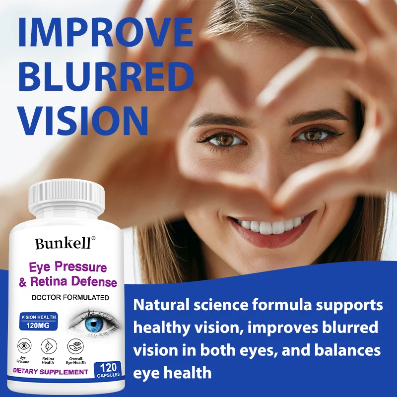 Eye Pressure & Retinal Defense Supplement, Supports Healthy Eye Pressure, Circulation & Eye Tissue, 120 Capsules