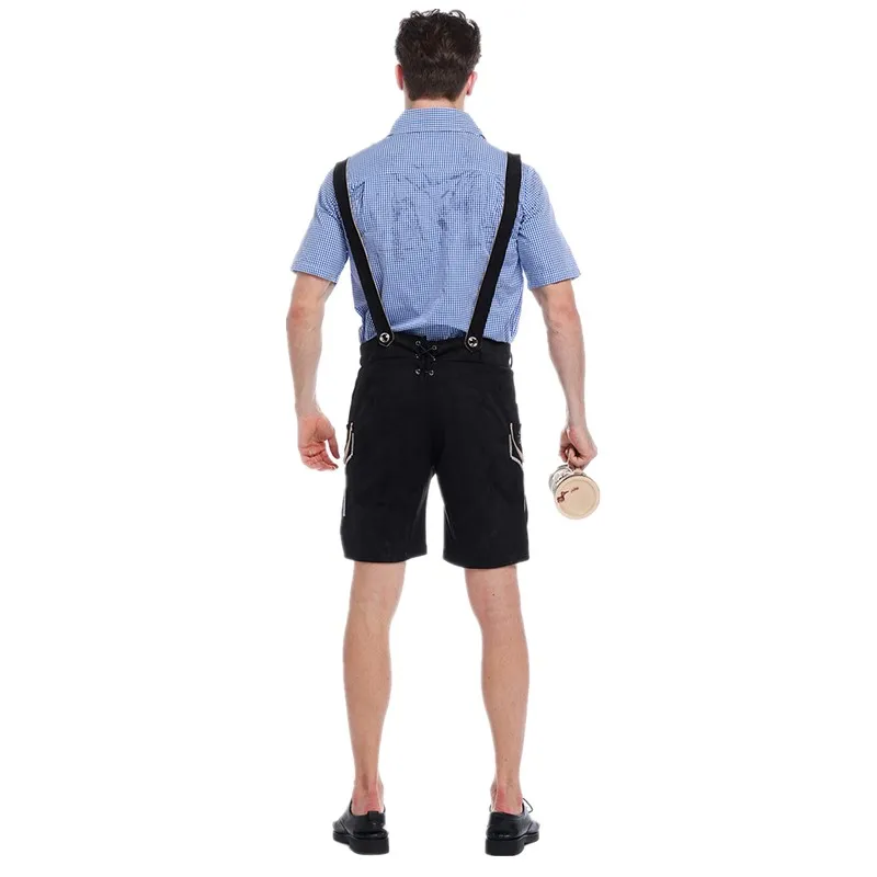 Halloween Deutschland Herren Oktoberfest Bierkostüm Bayerisches Traditionelles Festival Deluxe Cosplay Karneval Party Lederhosen Shorts – Detail 8