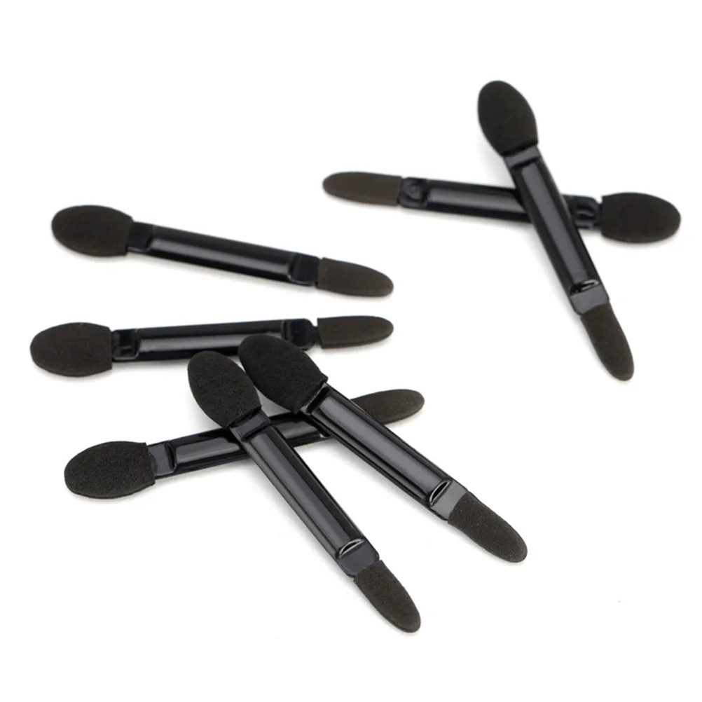 

50pcs Black DoubleEnded Eyeshadow Stick Makeup Brush Sponge Applicator Tips Women Eyeshadow Brush Kit Travel Wedding