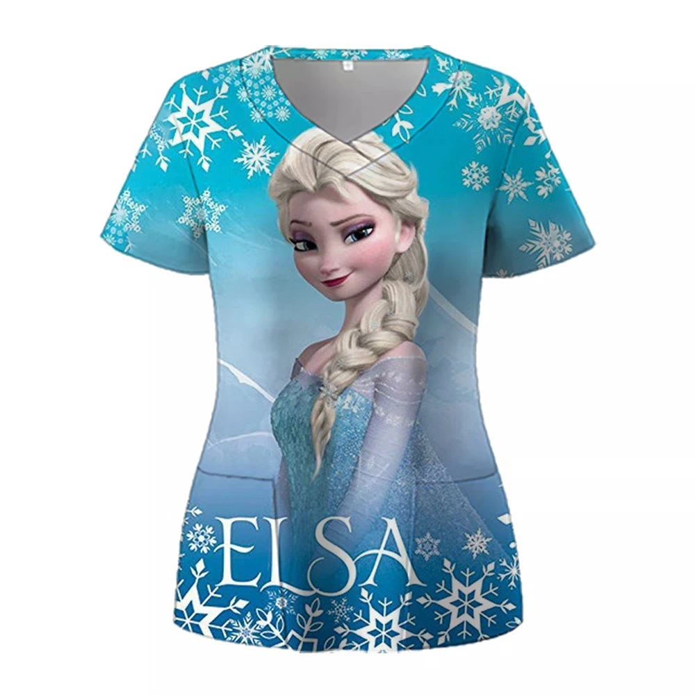 Medical Blouses Surgical Gowns Doctor Pediatric Nurse Nursing Scrub Disney Princess Printed Veterinary Uniform Dental Scrub ﻿