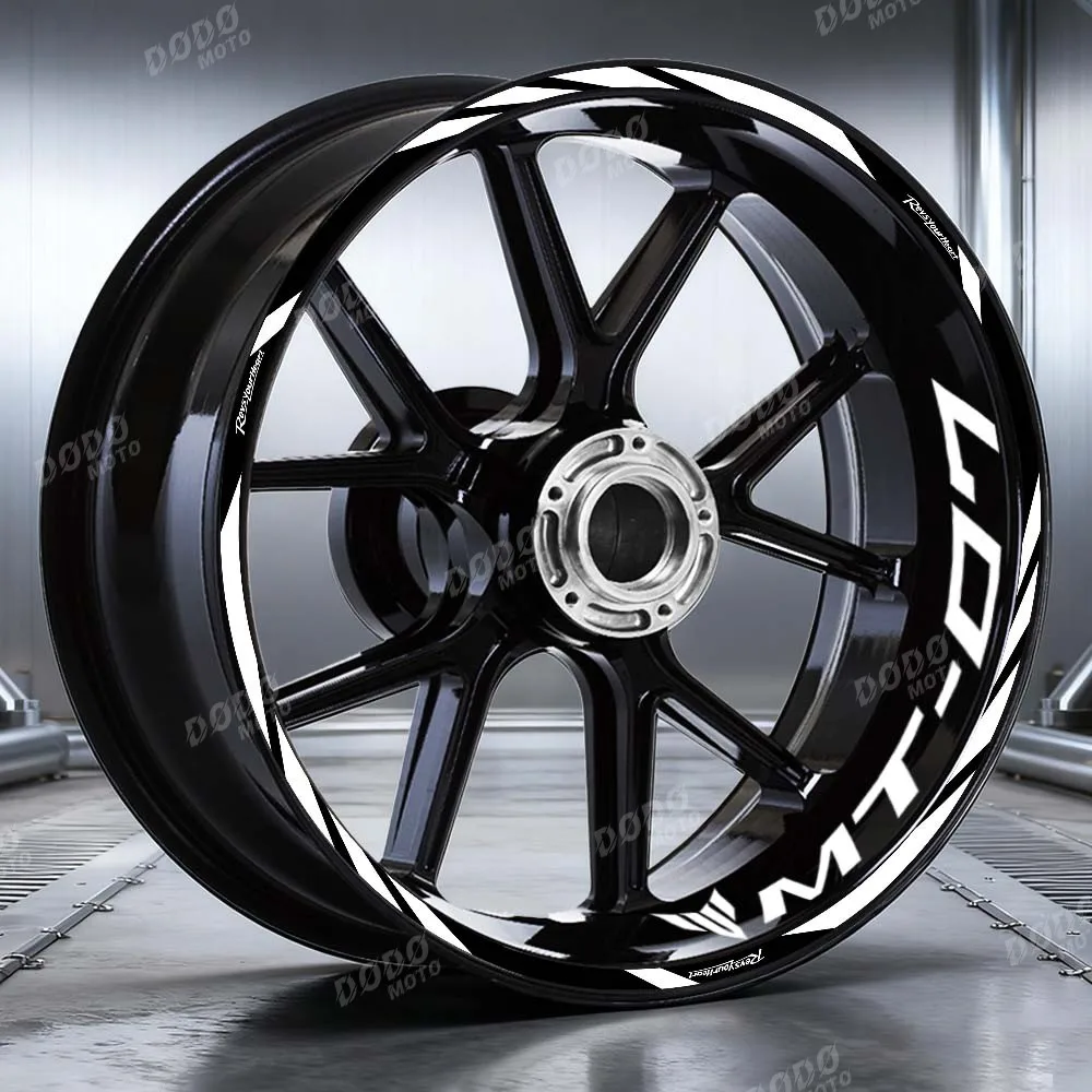 Pour MT-07 mt 07 2025-2020 ﻿ Autocollants réfléchissants pour roues de moto, 17 pouces, autocollant pour jante, logo décoratif mt-07, Film imperméable