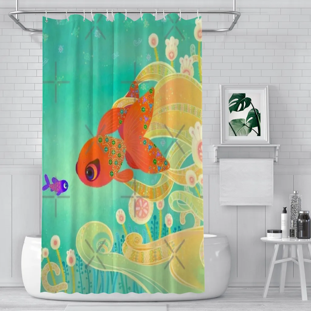 

Rooster The Golden meeting Shower Curtain Bathroom Decoration Shower Curtain Birthday Gift