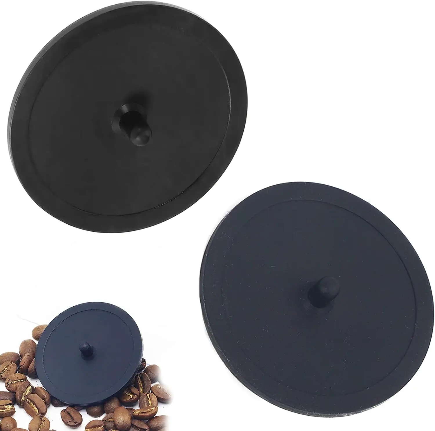 2Pcs Blind Filter Backflush Disk, 50MM Coffee Machine Rubber Blanking Disc for Backflushing Espresso Machines Cleaning