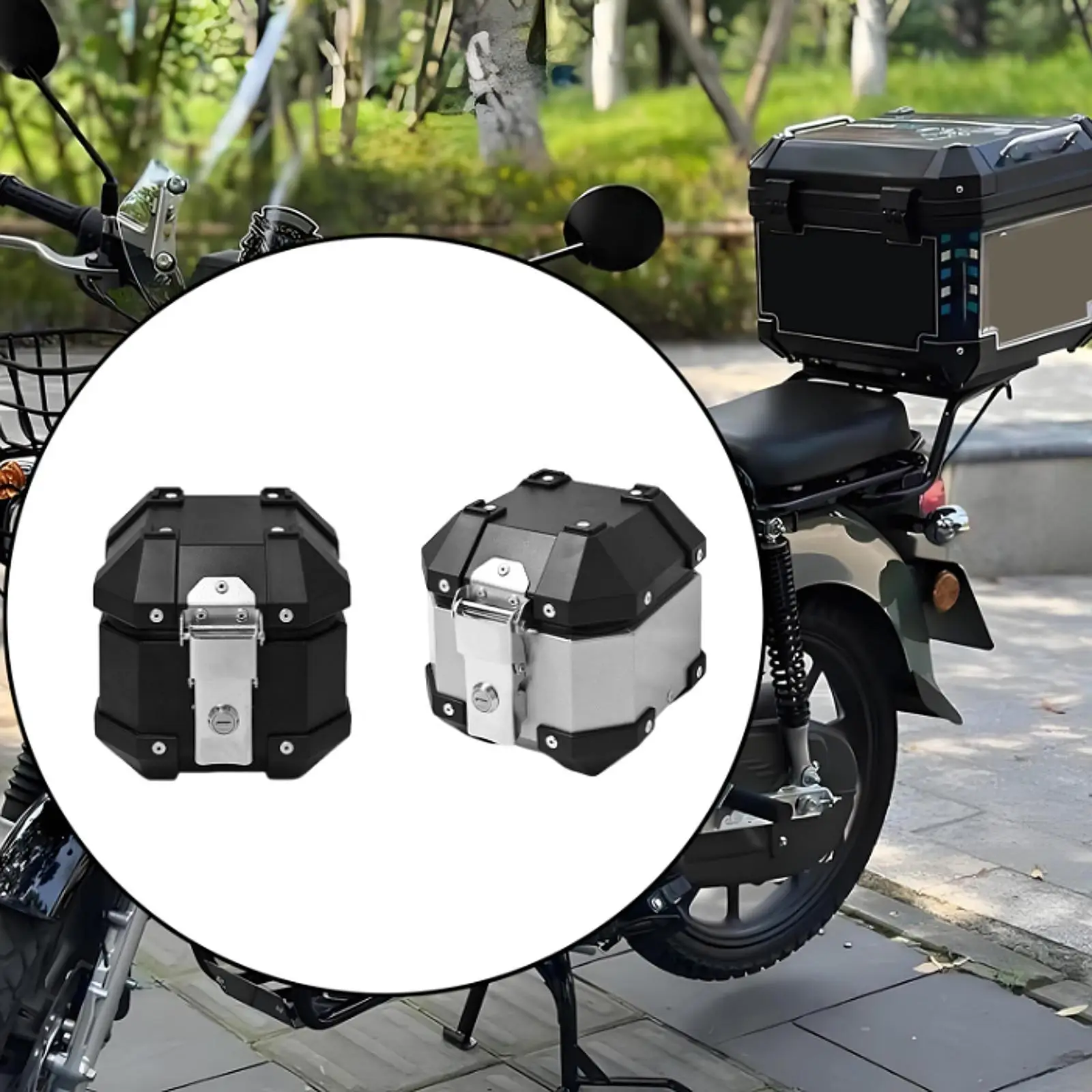 

Generic Motorcycle Top Case 5L Travel Accessories Multipurpose Motorbike Tail Box Trunk for Electric Bike Motorbike Scooter