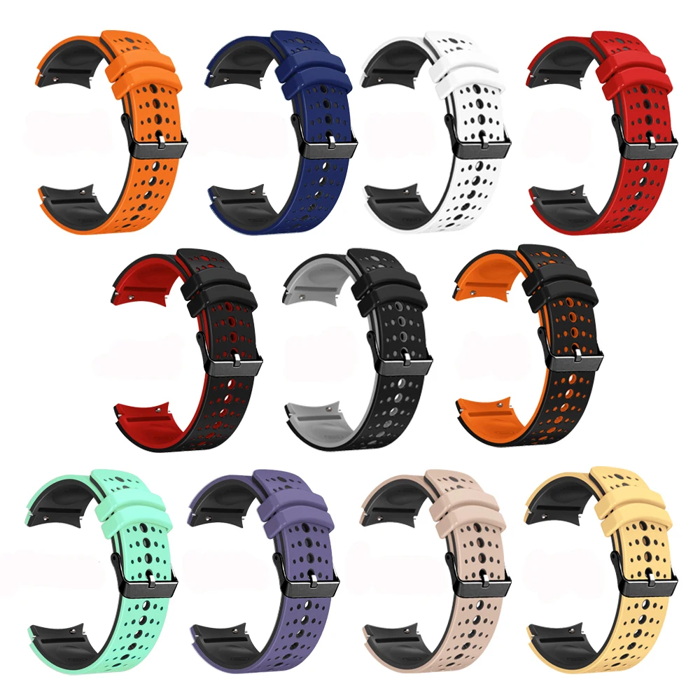 Two Tone Strap For Samsung Galaxy Watch 5 6 44mm 40mm/6 Classic 43mm 47mm Wristband 20mm Silicone Bracelet Galaxy5 pro 45mm Band