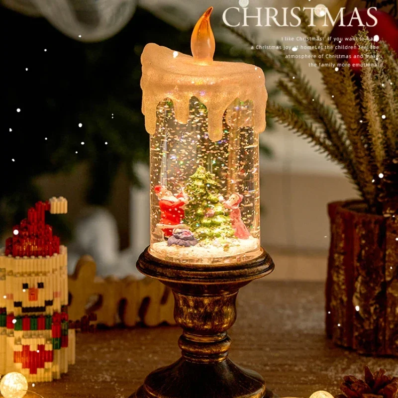 Christmas Crystal Ball Tree Old Man Transparent Dream Snowflake Glowing Automatic Snow