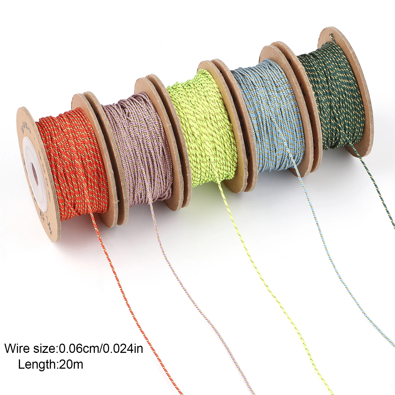 20meter/roll 1mm 3 Layer 100% Cotton Cord Rope Knot Macrame Cord Rope For Jewelry Making DIY Ethnic Bracelet Accessory Findings