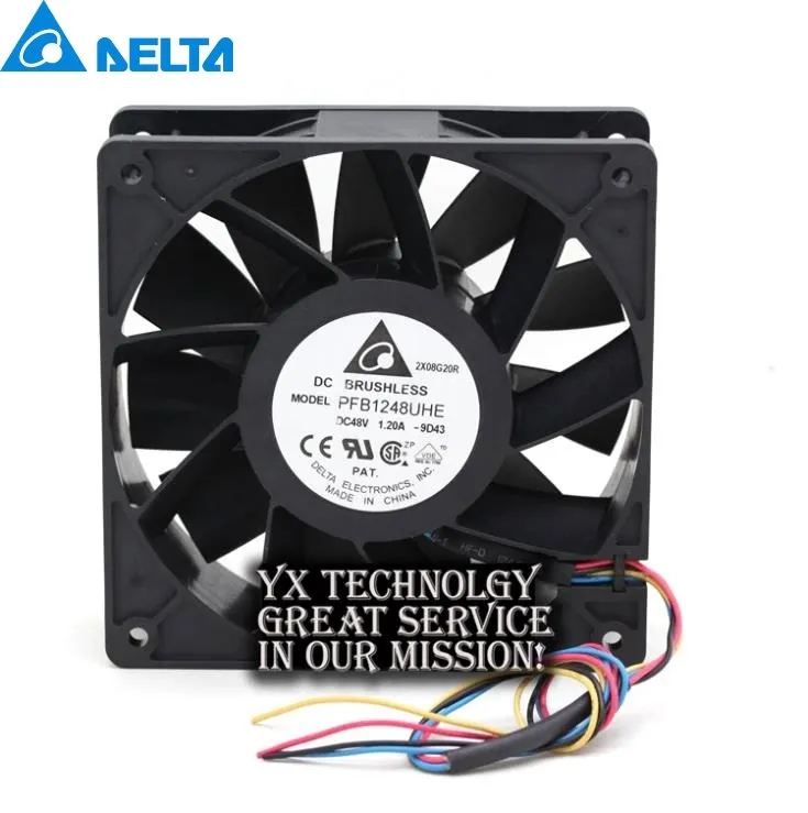 

For Delta PFB1248UHE 120*120*38mm 120mm 12038 48V 1.20A four winds of wire PWM cooling fan