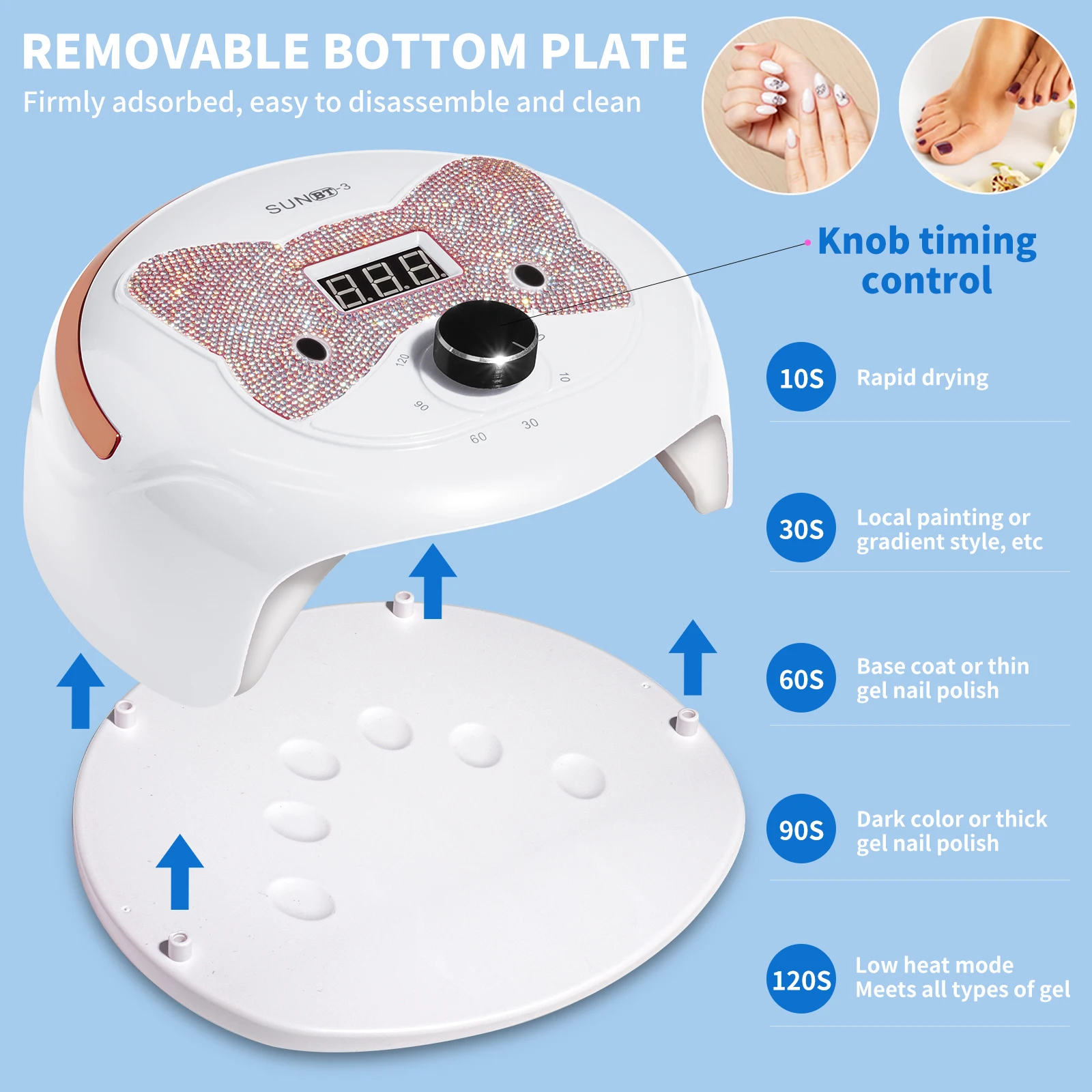 Nieuwe 45 LED-nagellamp Professionele gelnagel UV-lichtdroger met knop 4-timer LCD-scherm Snel uithardende gelnagellamp Salon Tool
