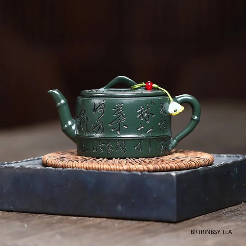 

140ml Chinese Yixing Purple Clay Teapot Household Handmade Tea Pot Raw Ore Green Mud Kettle Tradition Zisha Tea Set Teaware