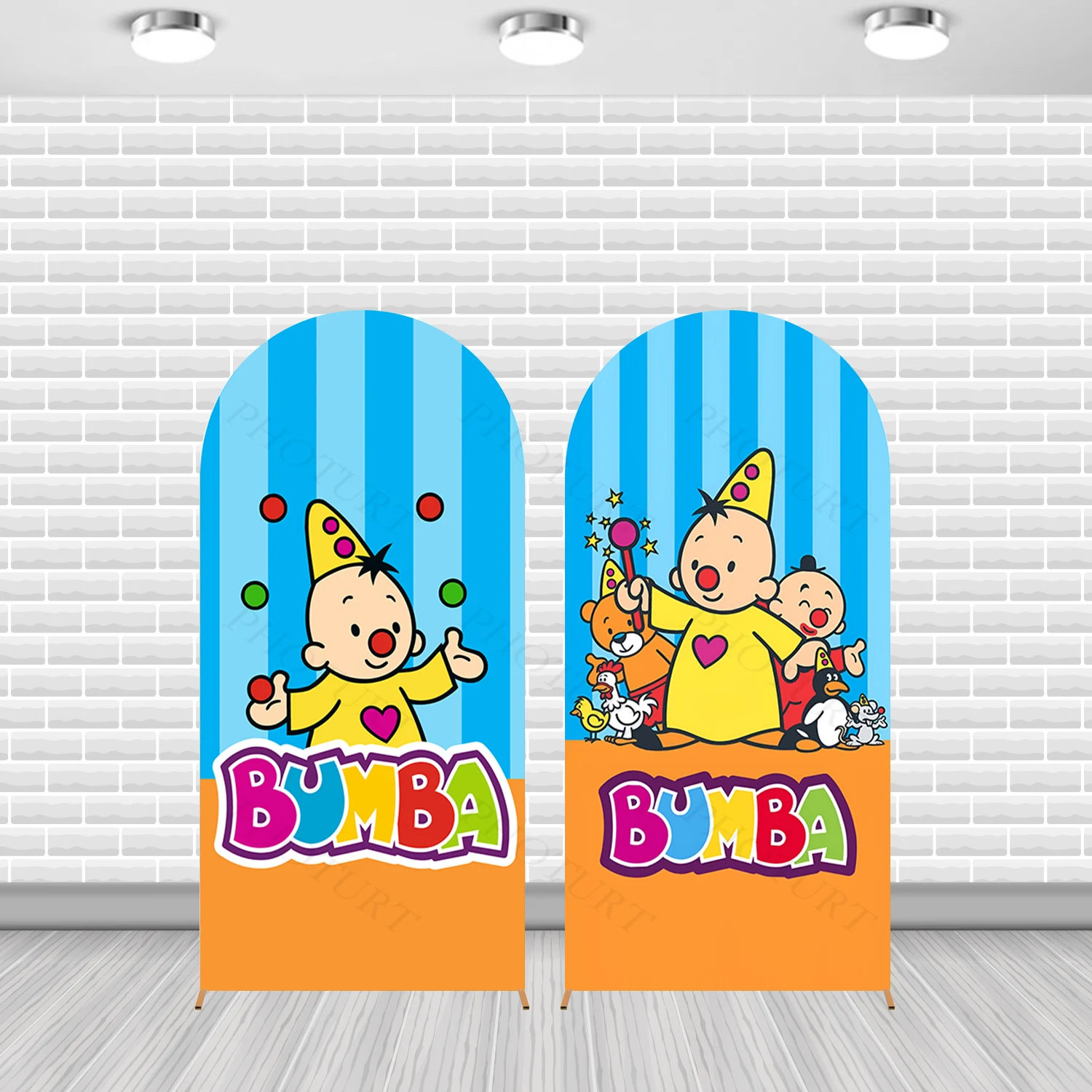 Arch Circus Boy Bumba Background Kids Birthday Party Backdrop Double Side Polyester Arch Banner Photography Props