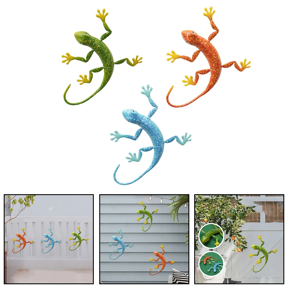 

Courtyard Decoration Metal Iron Lizard Ornaments Versatile Easy To Install Eye-catching Design Indoor And Outdoor Use