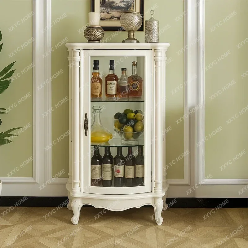LLsolid wood single door display living room wall storage retro dining room glass door storage cabinet