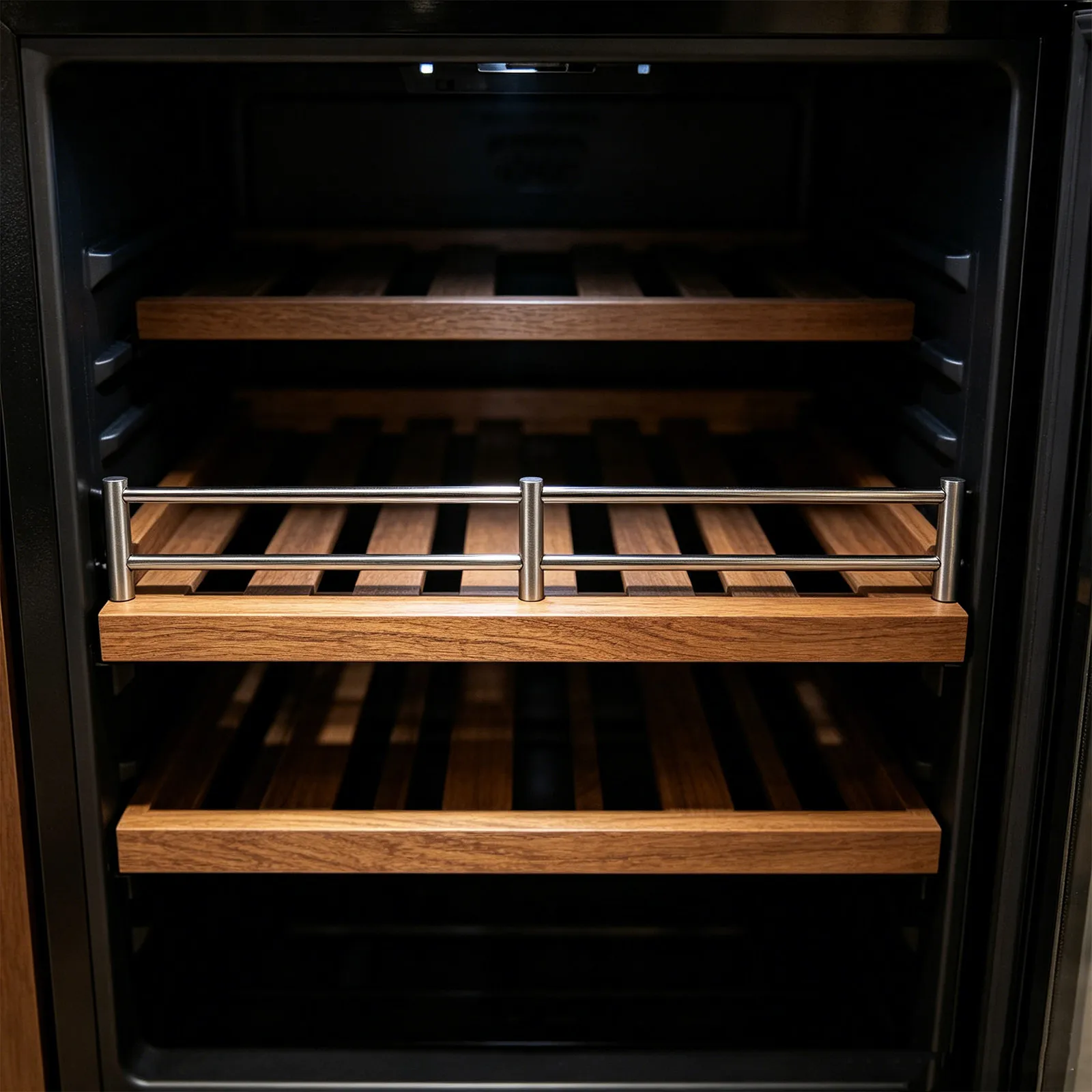 1Set Stainless Steel Wine Cabinet Guardrail Poles Metal Shelf Fence Edge Strip Shelf Safety Bar for Wine Rack Cooler Bottle