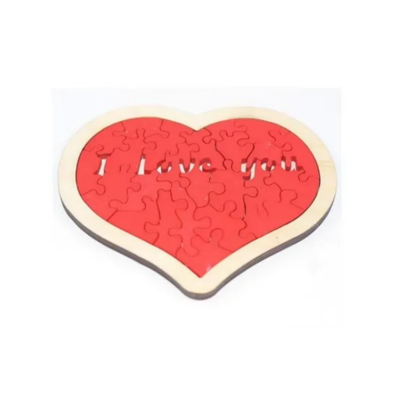 

New Heart-shaped Intelligence Wooden Jigsaw Puzzle Brain Teaser Game