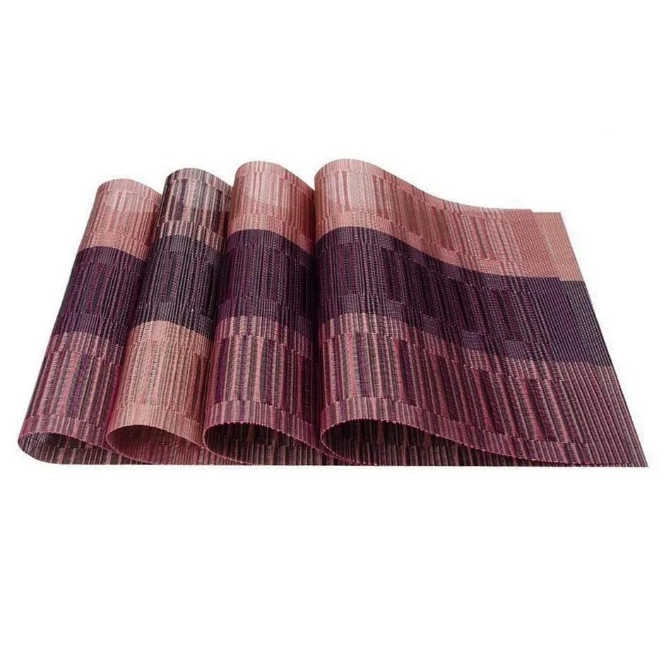 4 Piece PVC Placemats 12 x 18 inch Waterproof Non-Slip Table Mats Heat Resistant for Kitchen Dining Room Office Decoration
