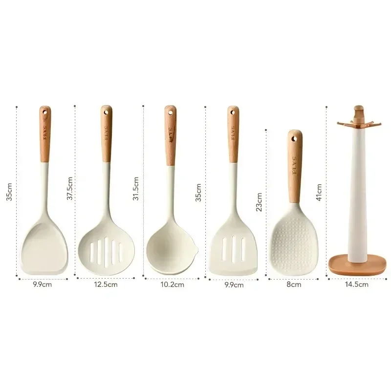 Silicone spatula set stir-fry spatula non-stick pan special high temperature resistant soup spoon funnel spoon TB9195