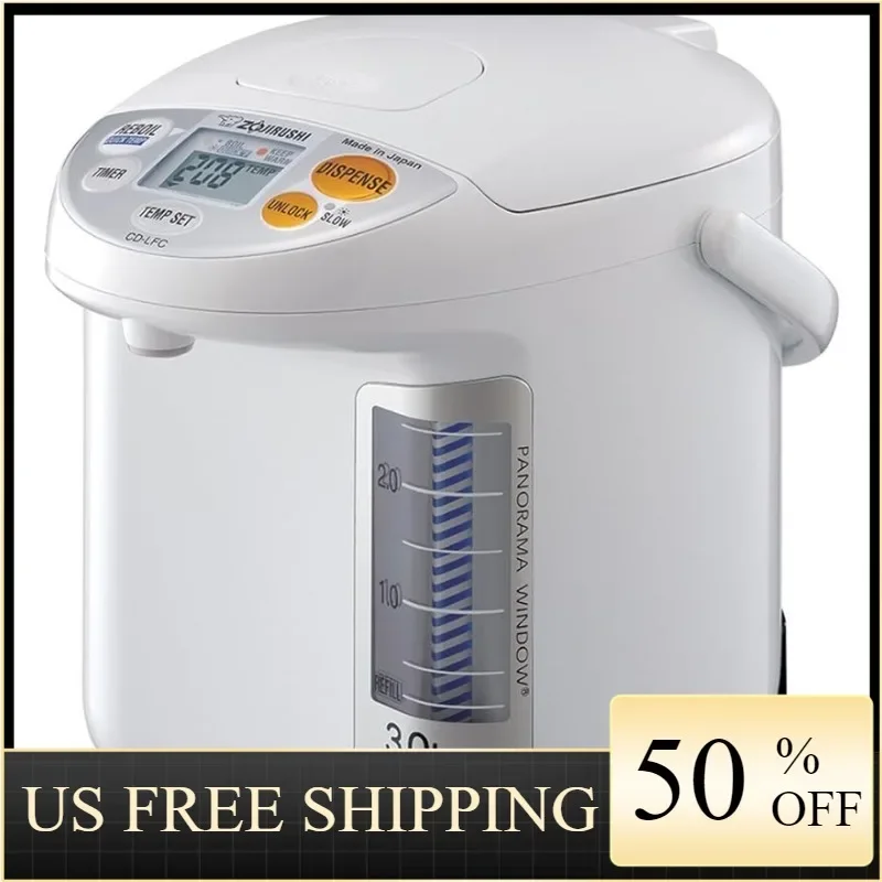 

Zojirushi CD-LFC30 Panorama Window Micom Water Boiler and Warmer, 101 oz/3.0 L, White Combination Water Boilers & Warmers