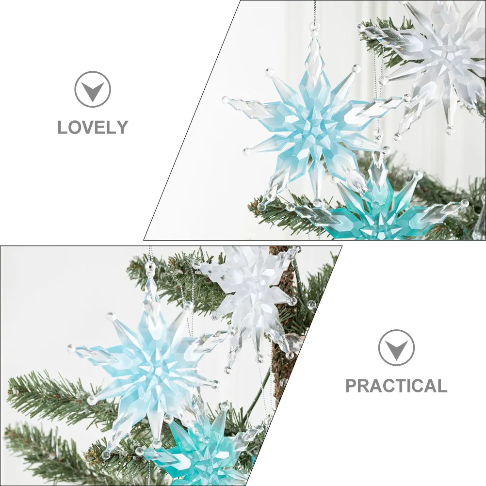 Christmas Ornaments Rhinestone Snowflake Novelty Holiday Decorations Hanging Frosted Office