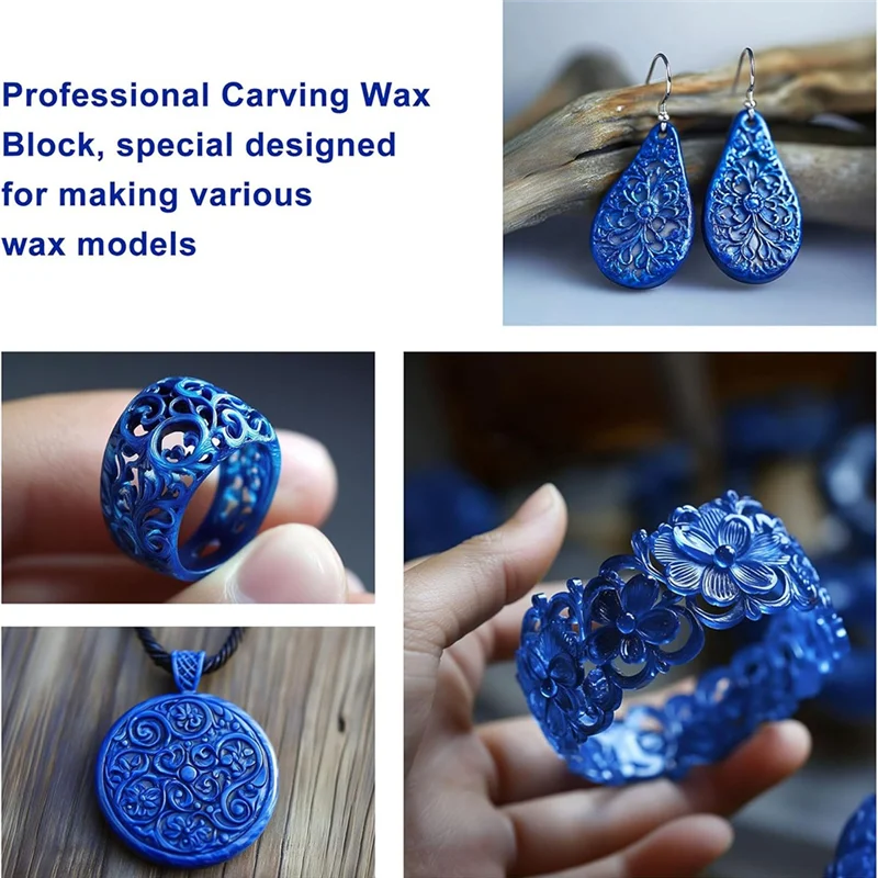 

ABZV-Castingwax Block, воск для резьбы для изготовления ювелирных изделий своими руками, литье, плетение и ремесленное изготовление 1 фунт, синий A
