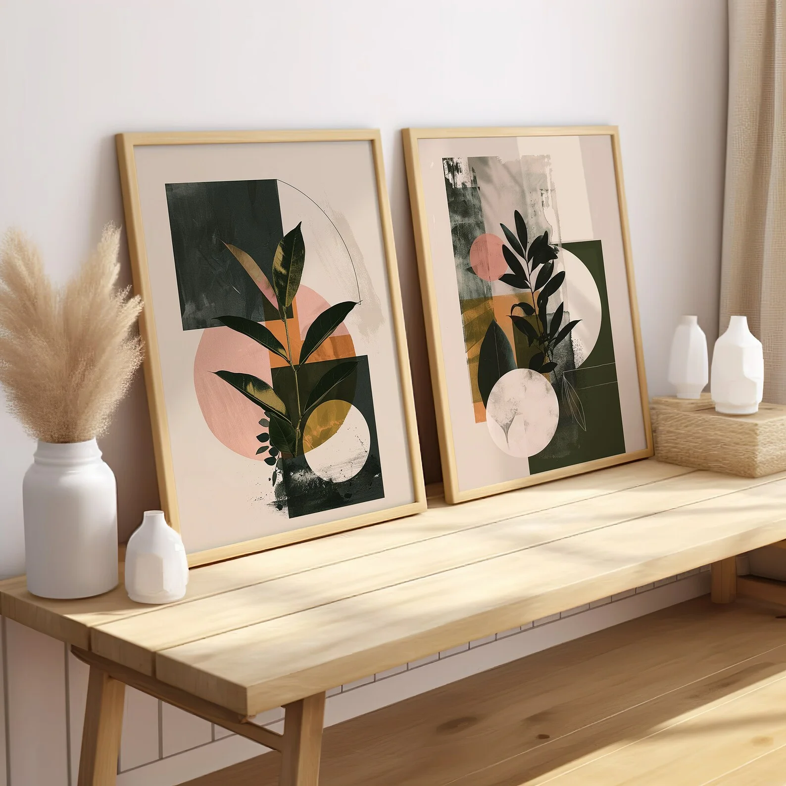 Abstract Botanical Earth Tone Boho Poster or Canvas,Modern Art Illustration, High‑Grade Home Decoration Artwork for Bedroom