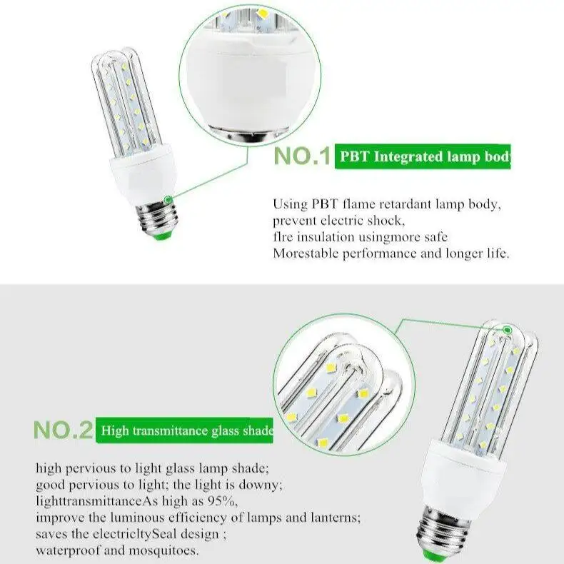 3 واط 5 واط 7 واط 9 واط 12 واط 85-265 فولت توفير الطاقة E27 LED مصلحة الارصاد الجوية 2835 الذرة مصابيح كهربائية الفلورسنت النيون الأضواء الكاشفة مصابيح المنزل 360 درجة الإضاءة