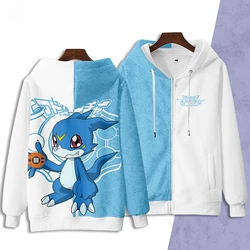 Anime Digimon Adventure V-Mon 3D Print Oversized Zip Up Women/Men Hoodie Sweatshirt Boys Girls Kids Cosplay Zipper Hooded Jacket