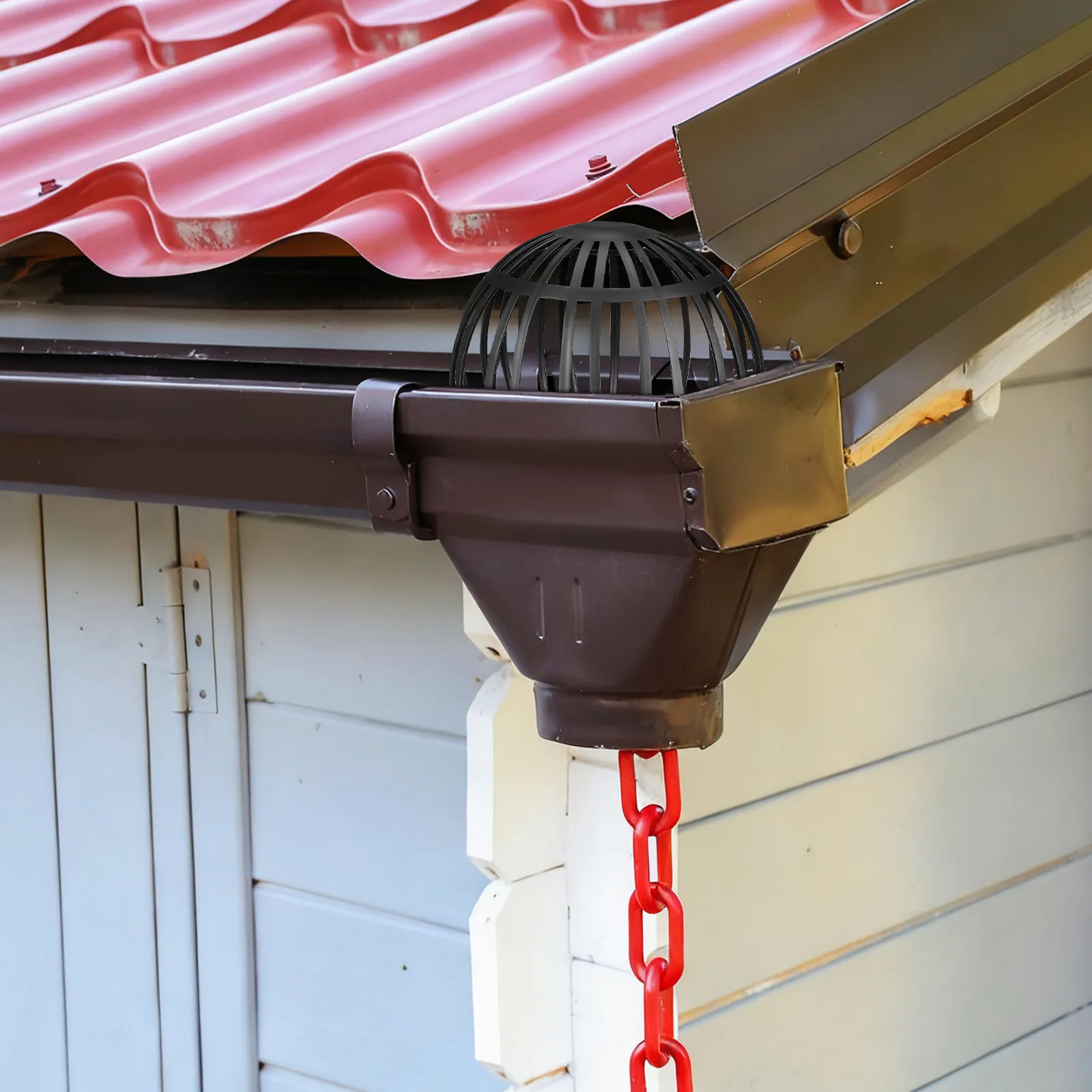 8Pcs Roof Drainage Strainers Plastic Gutter Guards Anti-Block Filter Cover for Balcony Garden Downspout Screen