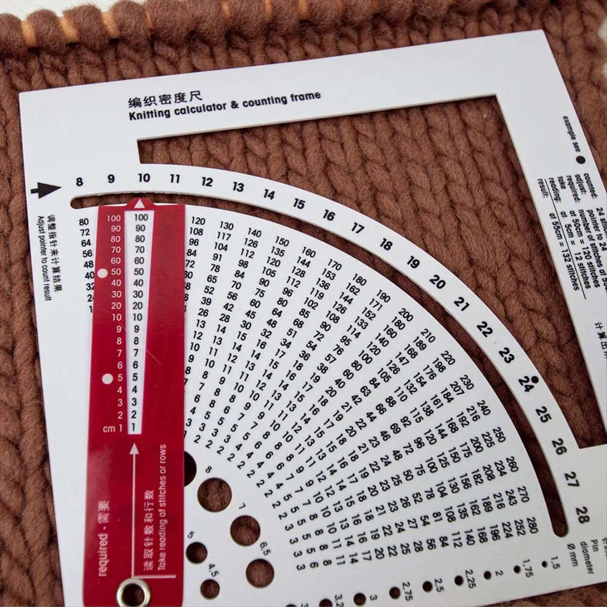 #37I Knitting Gauge Converter Knitting Stable Plastic Calculator,Knitting Calculator,(Plastic)
