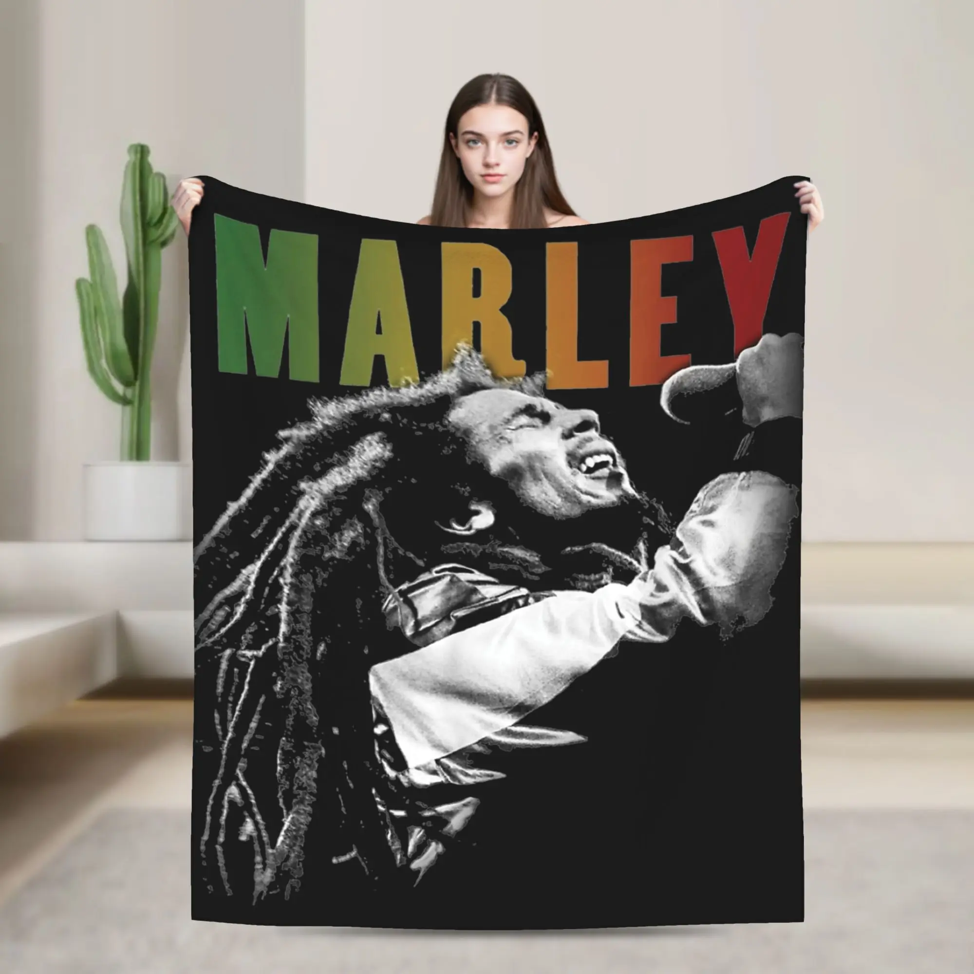 Bob Marley Reggae Ajax  Fleece Blanket Rasta Music Creative Throw Blankets for  Sofa Bedding Lounge 125*100cm Rug Piece,