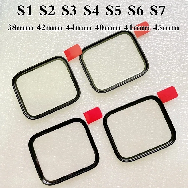 Front Screen Glass + Adhesive For Apple Watch Series 2 3 4 5 6 SE 7 8 9 Ultra 41/45/49mm Outer LCD Touch Lens + Replacement Kit