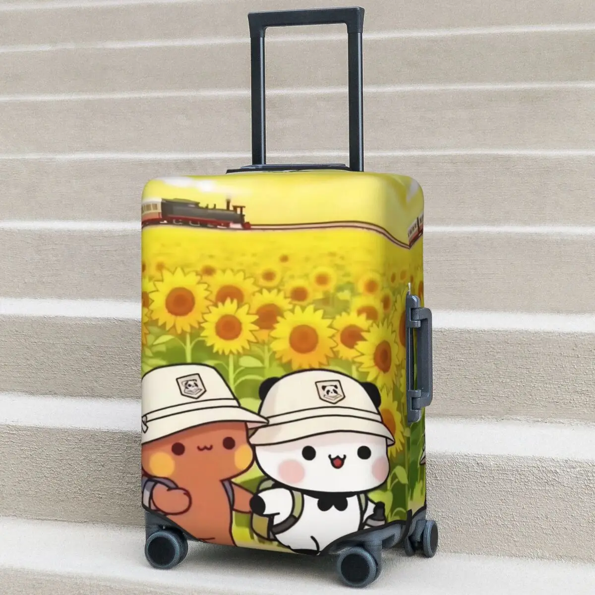 

Чехол для чемодана Kawaii Bear Bubu Dudu: эластичная защита для багажа в путешествиях и деловых поездках