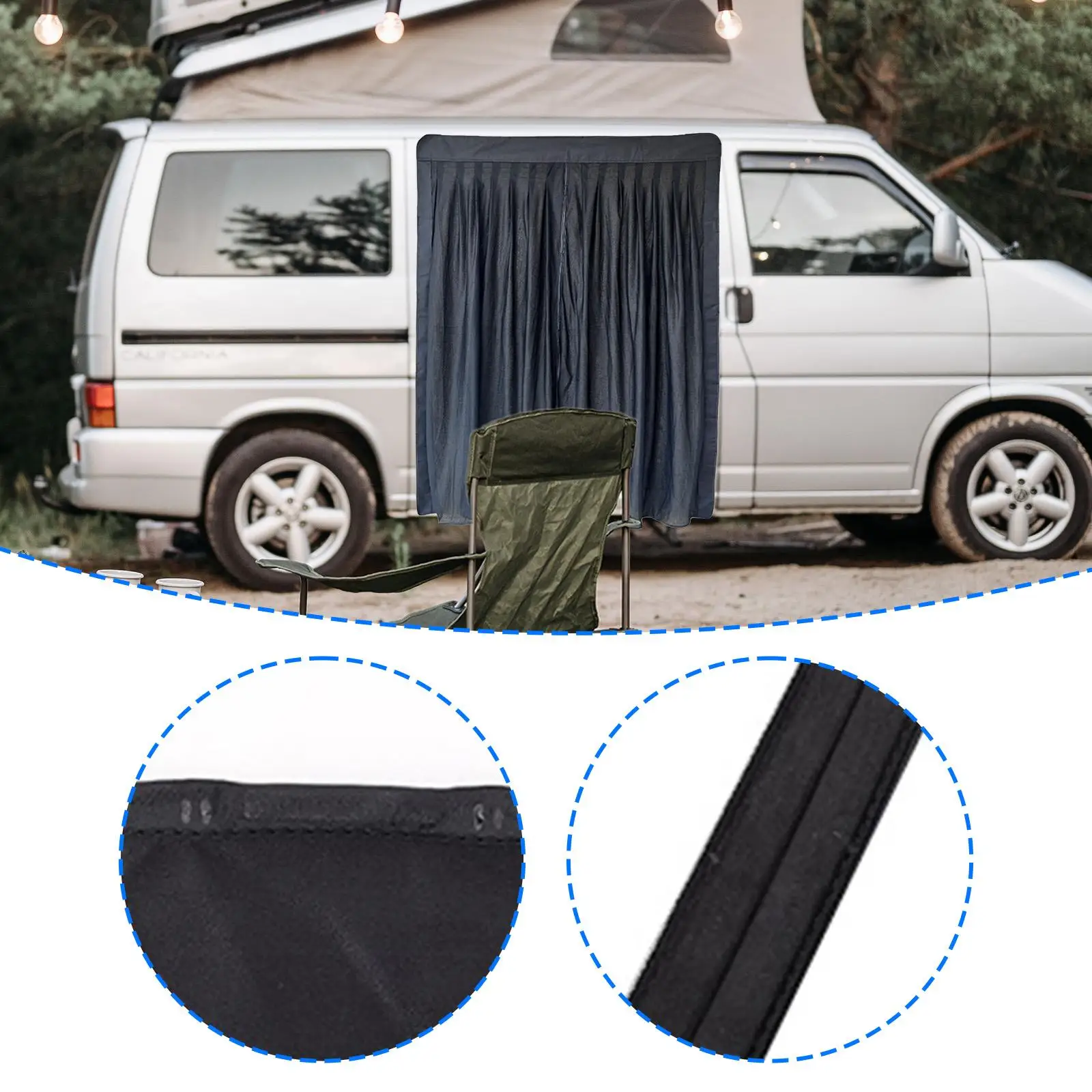 Van Side Door Bug Screen Magnetic Closure BBQ Fishing Sliding Door Flyscreen