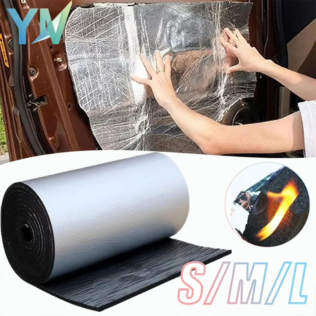 5/10mm Self Adhesive Aluminum Foil Insulation for Cars Sound Heat Proof Pad Fireproof for Engine Hood Door Panel Truck Van