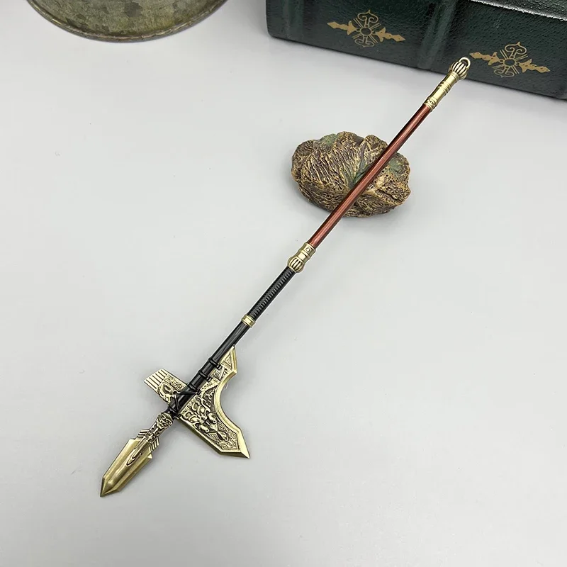 

22cm Ancient Bronze Ge Creation of The God Movie Peripherals Chinese Military Standard Equipment Metal Halberd Weapons Miniature